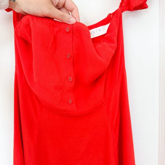 ASTR The Label | Rosaria‎ Off the Shoulder Mini Sundress Dress in Red Size Small - Picture 6 of 7